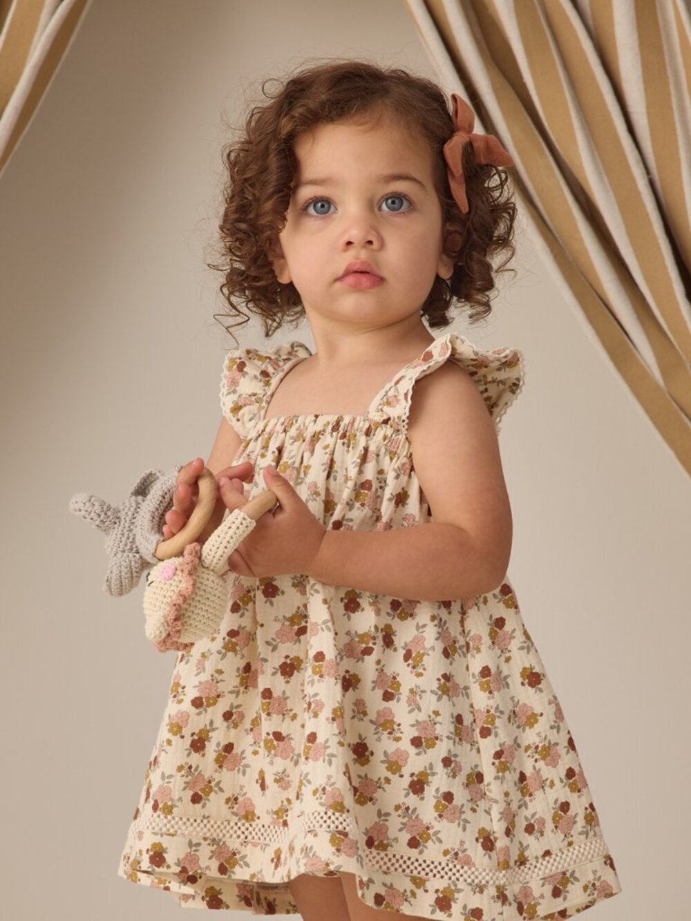 QUINCY MAE NWT 2-3y Natural Bloom Ruffle Dress Organic Cotton